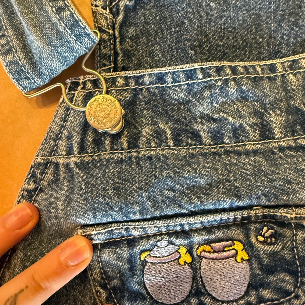 Disney Blue Denim Overalls with Red Balloon Embroidery - Picture 2 of 4